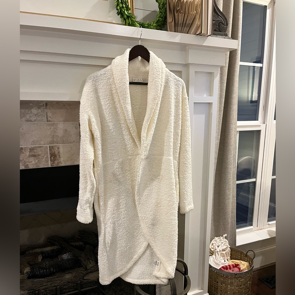 White, long sweater